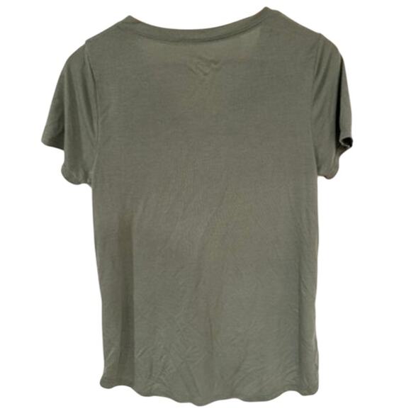 Smokey Bear Women’s V-Neck Graphic T-Shirt Sage Green Basic Outdoors Smoky Bear - Picture 2 of 5